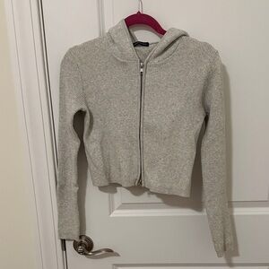 Brandy Melville Ribbed Zip-Up Hoodie